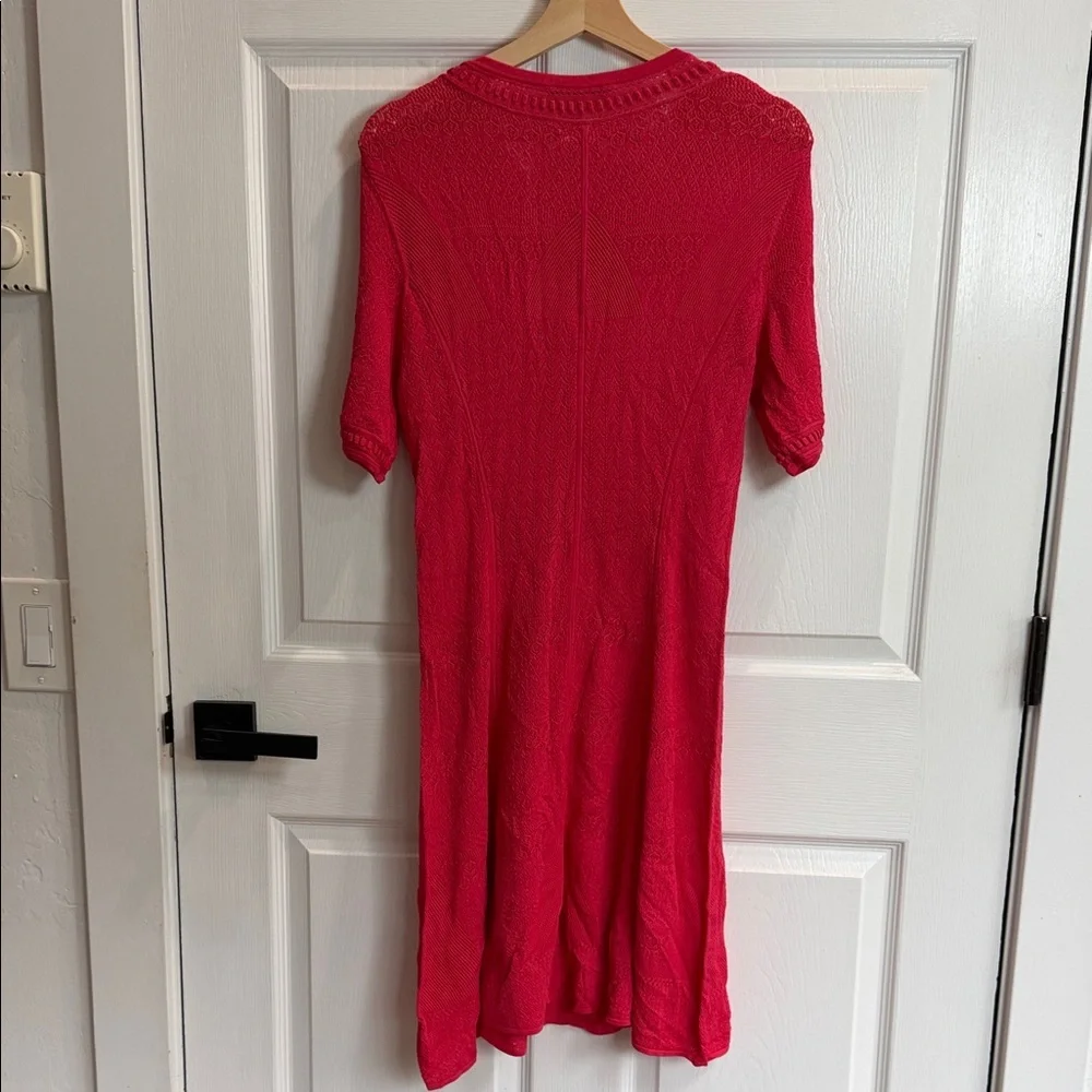 BCBGMaxAzria Bold Red Knit Midi Dress - Picture 3 of 3